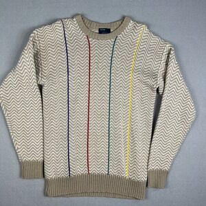 VTG Arrow‎ Blazer Collection Sweater FIts L Chevron Knit Stripe 80s 90s Acrylic